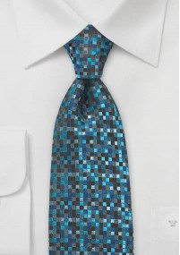 Cravatta XXL in tartan turchese scuro