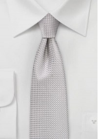 Cravatta sottile grigio argento