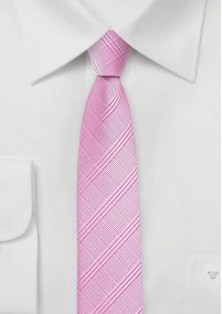 Krawatte schmal Karo-Oberfläche pink