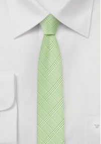 Krawatte schlank Karo-Struktur hellgrün