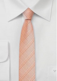 Cravatta stretta quadri salmone