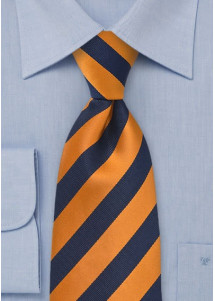 Sicherheits-Krawatte Streifen kupfer-orange navy