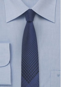 Cravatta stretta blu geometrico