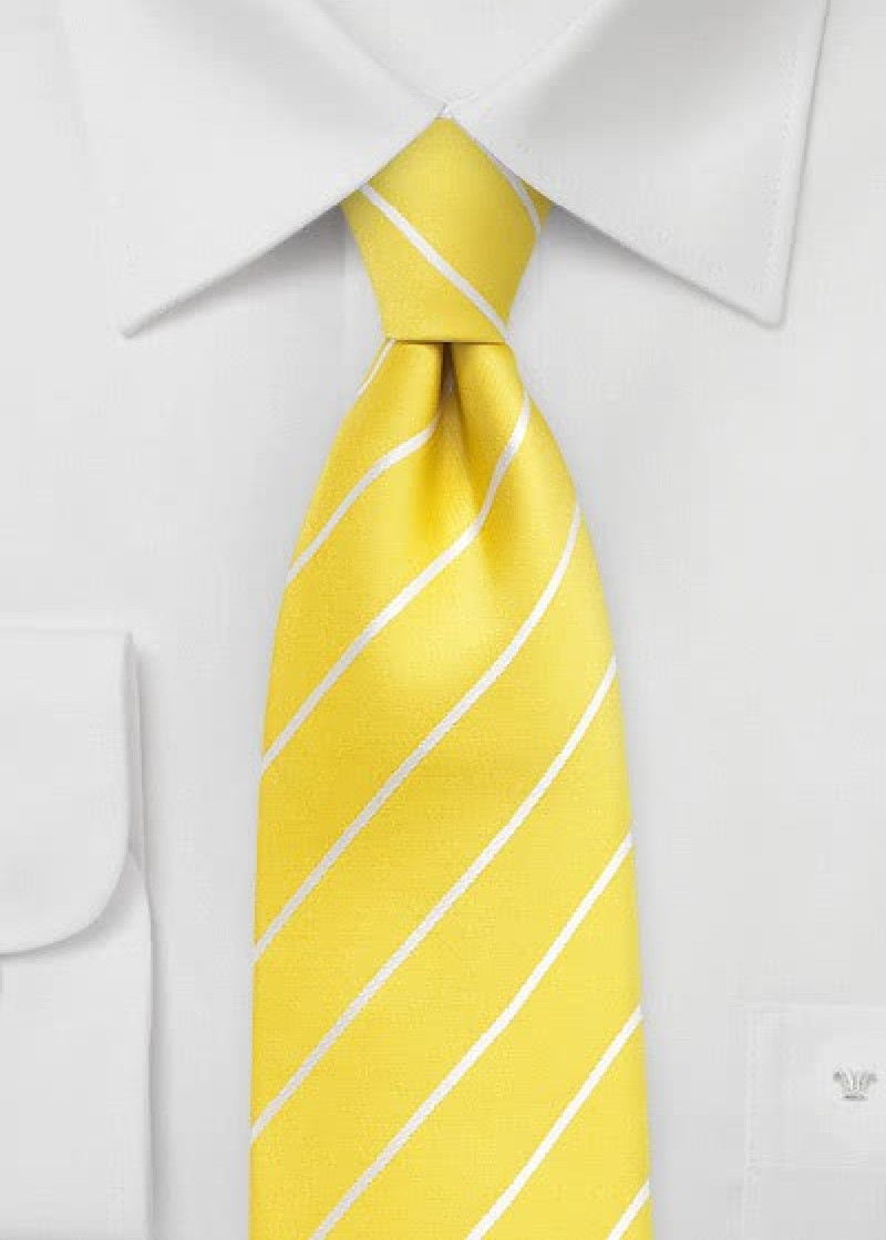 Cravatta seta righe giallo