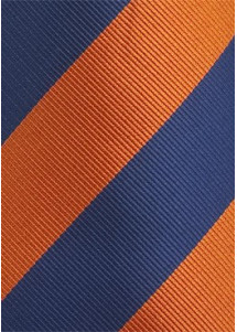 Herrenkrawatte Streifendesign orange blau