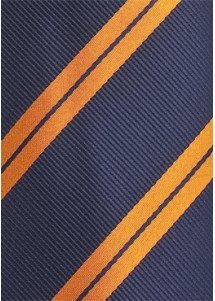 Krawatte Streifendessin dunkelblau orange