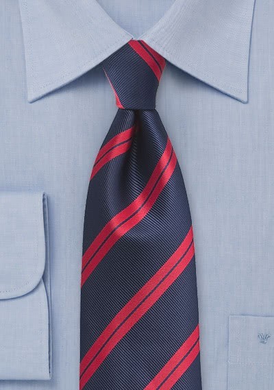 Krawatte Streifendessin navy rot