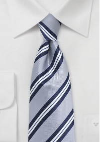 Cravatta argento righe blu