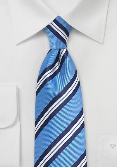 Krawatte streifig hellblau weiß