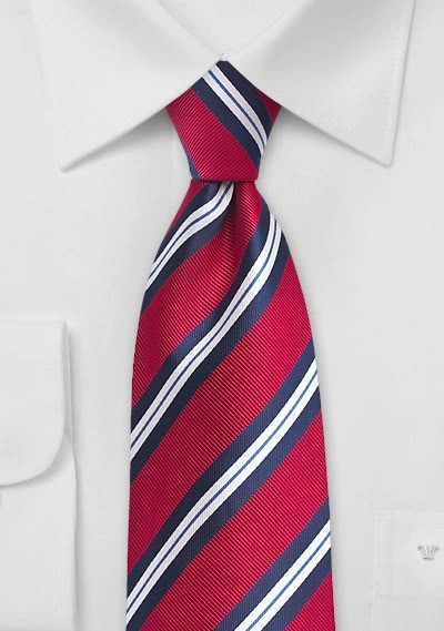 Cravatta righe rossa blu