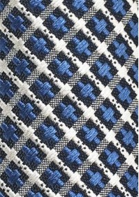 Krawatte Kreuz-Struktur königsblau schneeweiß