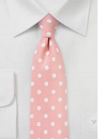 Cravatta a pois grossolani rosé bianco neve