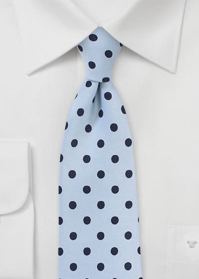 Cravatta a pois grossolani blu ghiaccio blu navy