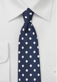 Cravatta pois bianchi blu