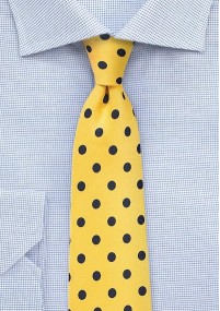 Cravatta pois blu giallo
