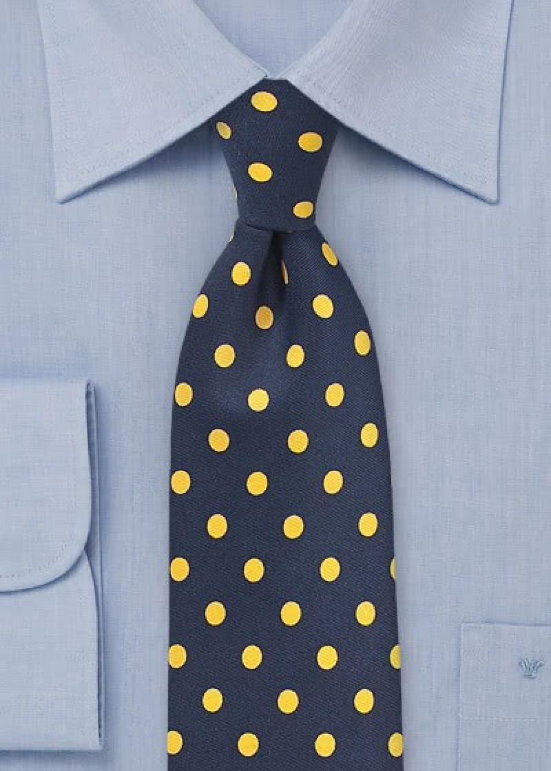 Cravatta pois gialli blu