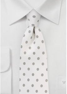 Cravatta grossolana maculata bianco perla...