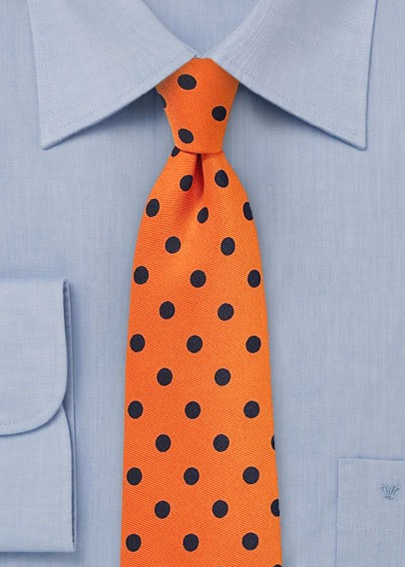 Cravatta grossolana a pois rame blu navy