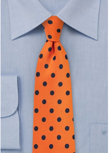 Cravatta grossolana a pois rame blu navy