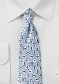 Cravatta a fiori grandi blu chiaro