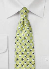 Cravatta a fiori grandi verde lime