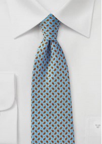 Cravatta piccola con motivo paisley azzurro