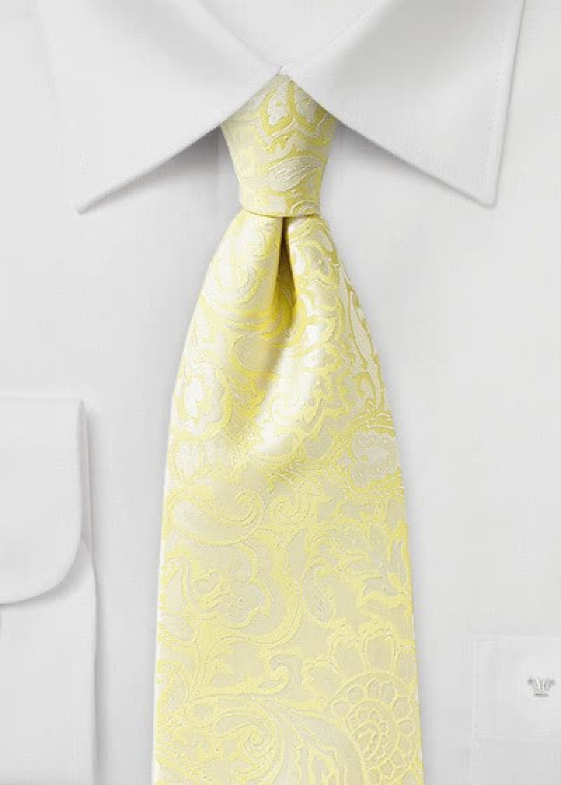 Cravatta paisley giallo pastello