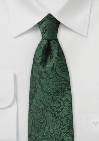 Auffallende Krawatte im Paisley-Stil edelgrün