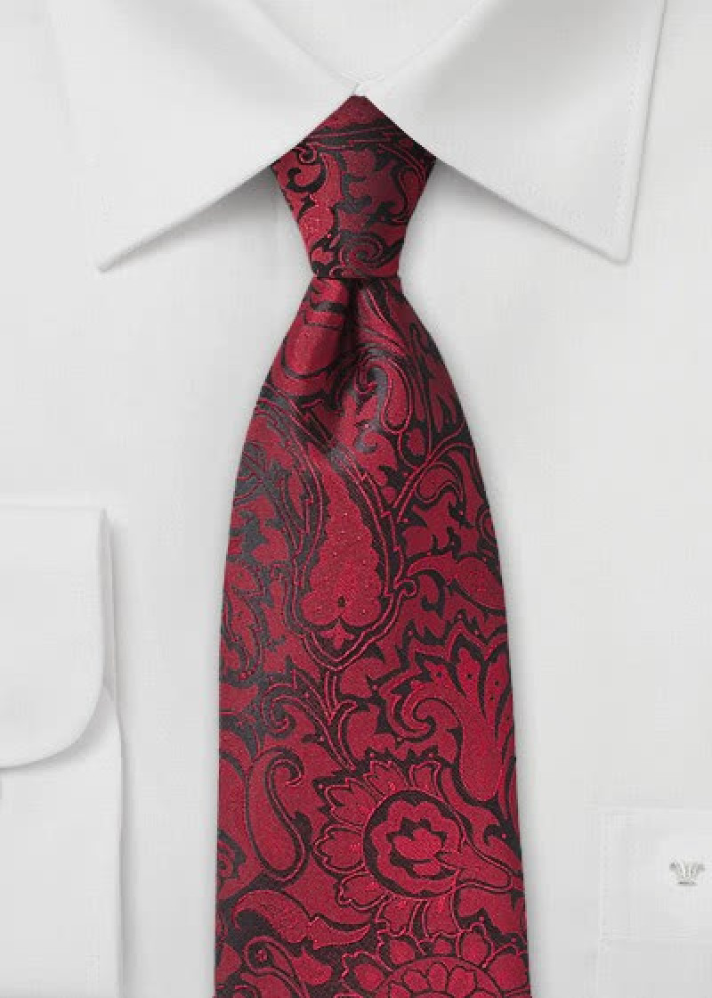Cravatta paisley microfibra rosso