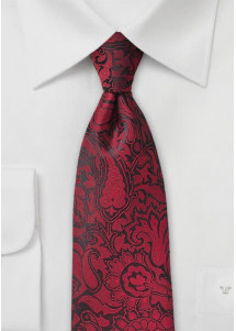 Cravatta paisley microfibra rosso