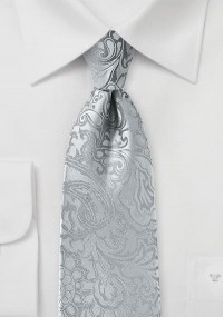 Markante Krawatte im Paisley-Look silber