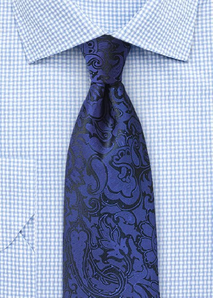 Markante Krawatte im Paisley-Look königsblau
