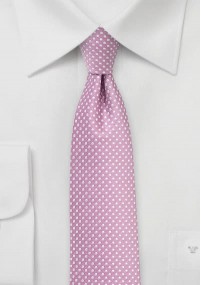 Cravatta business a pois rosa