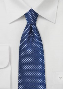 Cravatta blu marino pois