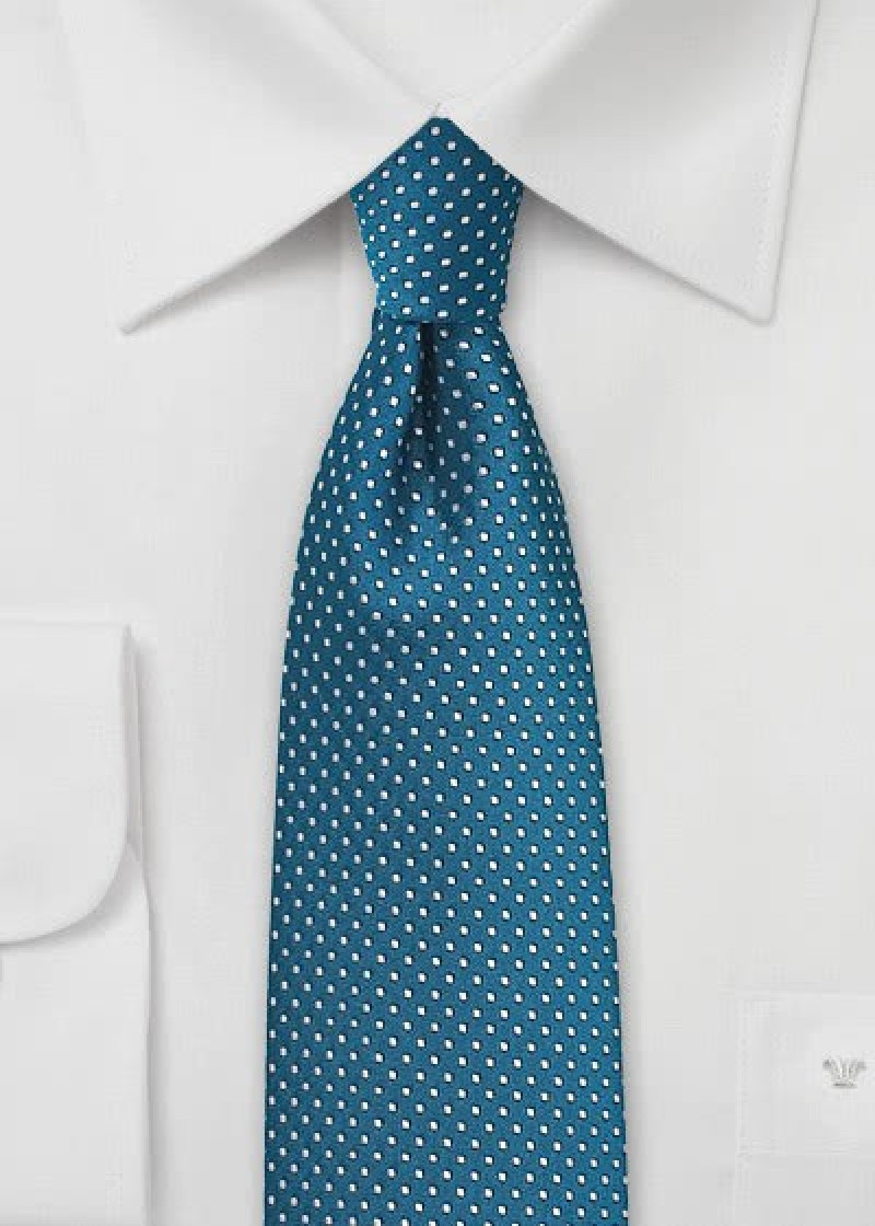 Cravatte a pois color petrolio