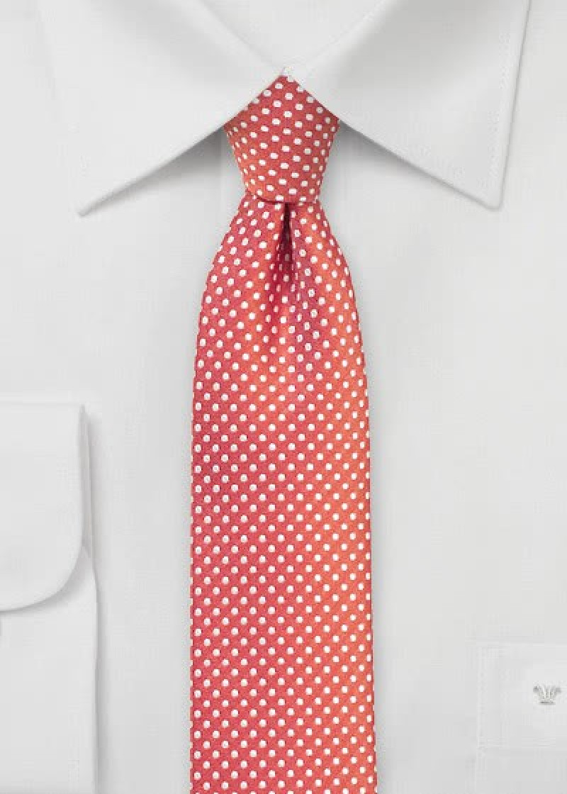 Cravatta a pois rosso chiaro