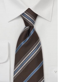 Cravatta a righe marrone blu