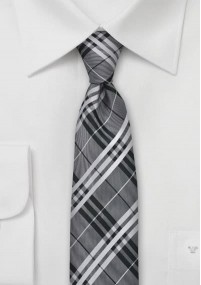 Cravatta sottile grigio argento