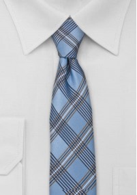 Cravatta sottile quadri blu