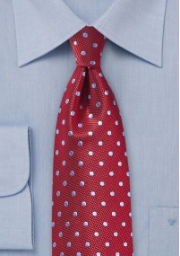 Cravatta rosso pois celesti