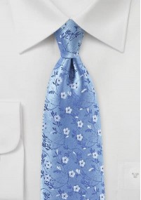 Cravatta celeste fiori