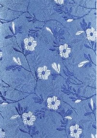Modische Krawatte Blumenmotiv himmelblau