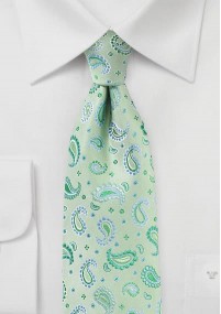 Cravatta con motivi a goccia verde chiaro