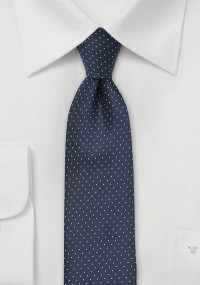 Cravatta stretta blu puntini