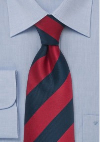 Clip cravatta design a righe blu navy rosso
