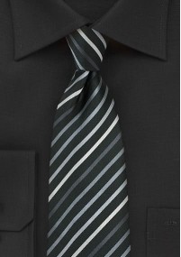 Cravatta a clip design a righe nero...