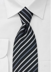 Clip cravatta design a righe nero argento...