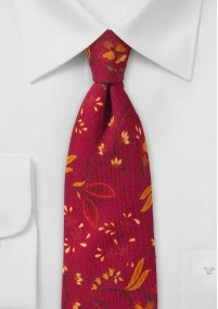 Cravatta in lana con motivo a viticcio rosso