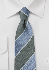 Cravatta in seta grezza blu cielo grigio