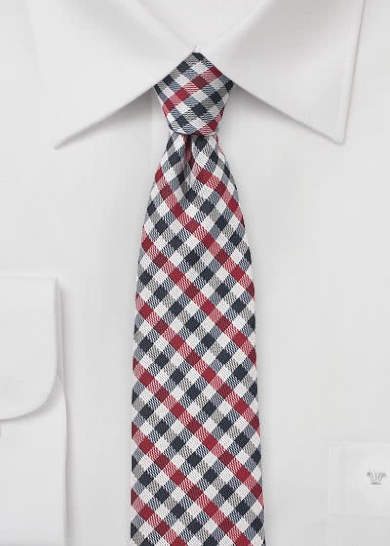 Cravatta business Vichy Check Blu notte medio